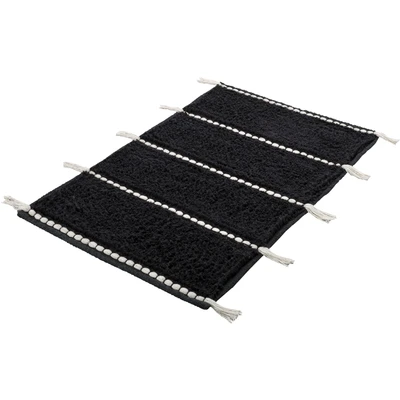 Abbildung von Kleine Wolke Badematte &quot;Travis&quot;, Höhe 14 mm, rutschhemmend beschichtet, fußbodenheizungsgeeignet, Badteppich, gestreift mit Quasten, reine Baumwolle, waschbar