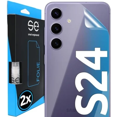 Abbildung von smart engineered [2 STK.] 3D Schutzfolie für die Rückseite kompatibel mit Samsung Galaxy S24, transparenter, selbstheilender Schutz vor Schmutz und Kratzern, Backcover, Alt. Schutzglas