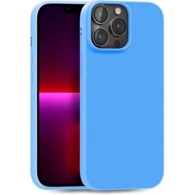 Abbildung von MyGadget Hülle kompatibel mit iPhone 13 Pro Max robuste Handyhülle TPU Case Slim Silikonhülle Back Cover Kratzfest Schutzhülle matt Baby Blue