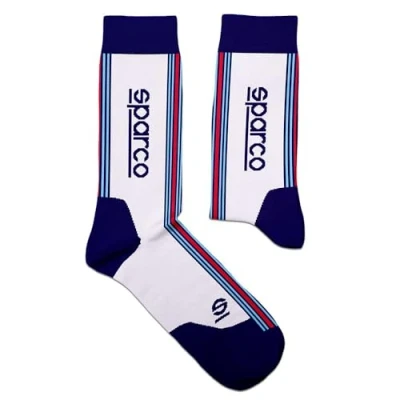Abbildung von sparco Unisex Calcetines Diseño Martini r Talla 41 46 Blanco/Azul Marino Socken, weiß,