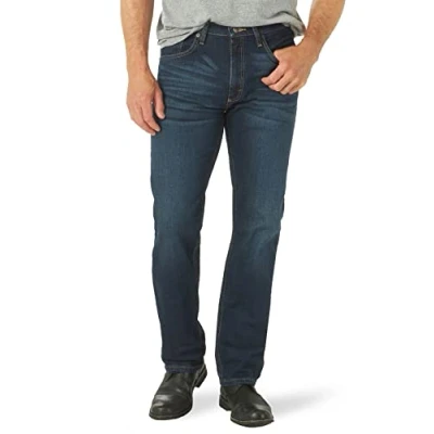 Abbildung von Wrangler Herren Stretchjeans mit normaler Passform Jeans, Geschwärztes Indigo, 32 W/30 L