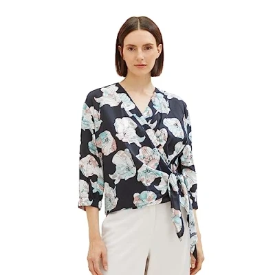 Abbildung von TOM Tailor Gemusterte Bluse, Damen, Größe: 38, Tie dye flower design