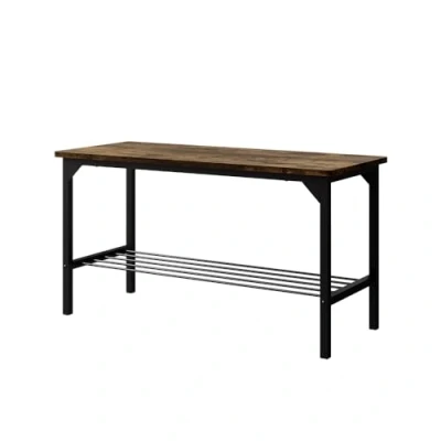 Abbildung von Vicco Sitzbank Fyrk, Schwarz/Eiche rustikal, 85 x 36 cm