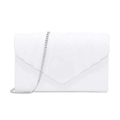 Abbildung von Milisente Damen Clutch, Wildleder Abendtasche Hochzeit Tasche Clutch Bag Elegante Umschlag Crossbody Schultertasche klein Umhängetasche (weiß)