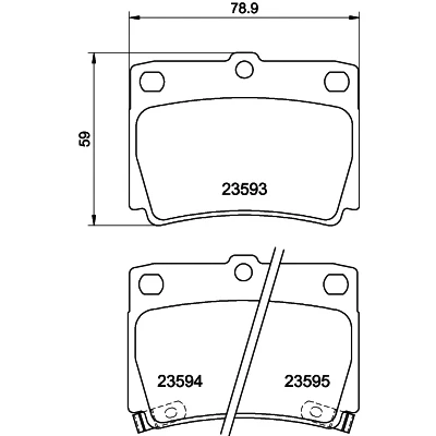 Abbildung von HELLA 8DB 355 009 501 Bremsbelagsatz mit akustischer Verschleißwarnung MITSUBISHI: Pajero Sport 1 SUV, Galloper