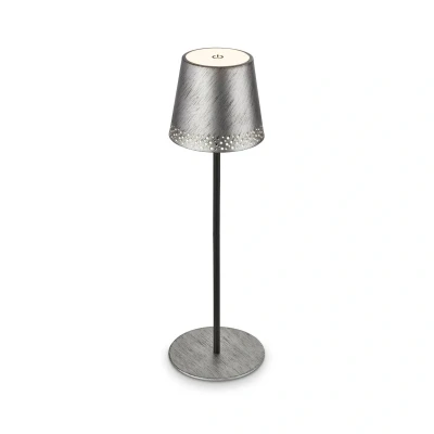 Abbildung von Briloner Leuchten Außen Tischleuchte 7438214, Dimmfunktion, mehrere Helligkeitsstufen, USB Ladefunktion, LED fest verbaut, warmweiß, mit Akku, höhenverstellbar, C, IP44, schwarz holz, 38 cm