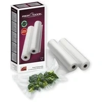 Abbildung von ProfiCook Vakuumbehälter Folienrolle 28cm x 6m (2 Rollen), Vakuumierbeutel, Vakuumierfolie für alle Marken