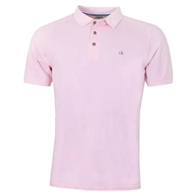 Abbildung von Calvin Klein Herren Campus 3 Knopf Kragen Polo Hemd Babyrosa XXL