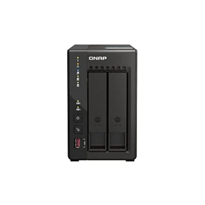 Abbildung von Qnap TS 253E 8G, 2 Bay NAS (Intel® Celeron® J6412 4 Core/4 Thread Prozessor, Turbo bis zu 2,6 GHz, Dual 2,5GbE) 4TB Bundle mit 2x2TB WD RED Plus HDDs