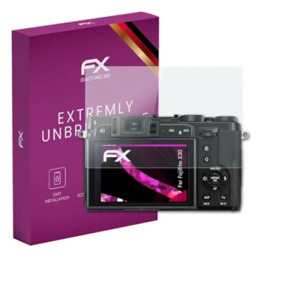 Abbildung von atFoliX Glasfolie kompatibel mit Fujifilm X30 Panzerfolie, 9H Hybrid Glass FX Schutzpanzer Folie