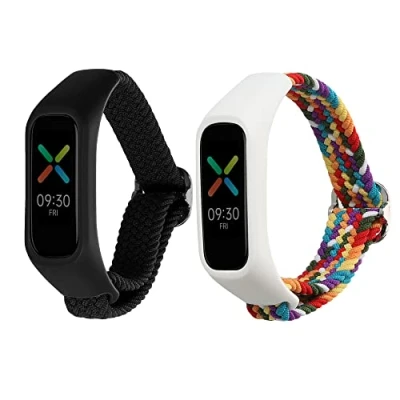 Abbildung von kwmobile 2x Sportarmband kompatibel mit Oppo Band Sport Armband Ersatzarmband Set aus Nylon für Fitnesstracker Schwarz Mehrfarbig