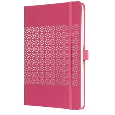Abbildung von SIGEL JN207 Notizbuch Tagebuch Jolie, ca. A5, liniert, Hardcover, Gummiband, Stifteschlaufe, Einstecktasche, Pink, vegan, aus nachhaltigem Papier