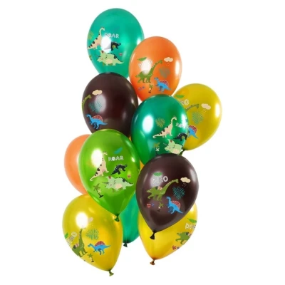 Abbildung von Dinoballons Dschungelfarben 30 cm 12 Stücke