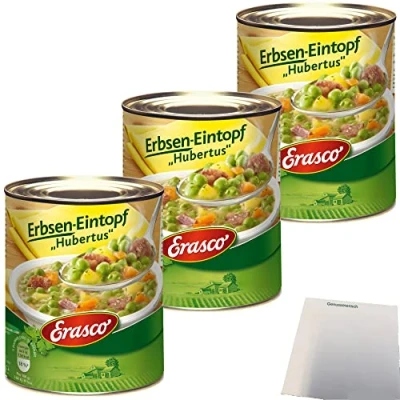 Abbildung von Erasco Erbsen Eintopf Hubertus 3er Pack (3x800g Dose) + usy Block