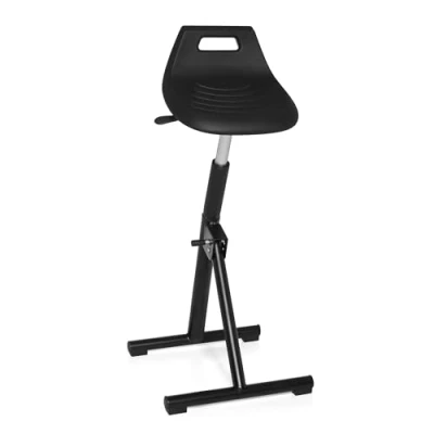 Abbildung von hjh OFFICE 665150 Arbeitsstuhl TOP Work 31 Schwarz klappbare Stehhilfe mit Griff, höhenverstellbar