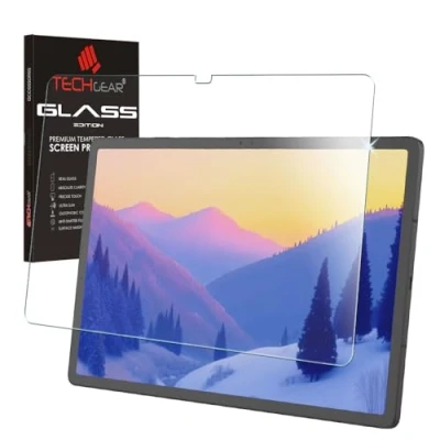 Abbildung von TECHGEAR Schutzfolie Galaxy Tab S8 Plus 12,4 zoll (SM X800 / SM X806) Schutzfolie, Displayschutzfolie aus gehärtetem Glas [9H Härte] [Crystal Clarity] kompatible mit Samsung 2022