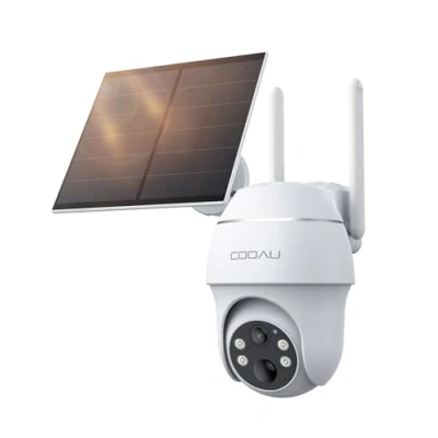 Abbildung von COOAU 4G LTE Überwachungskamera Aussen Akku mit SIM Karte+64GB Kartenspeicher+Solarpanel, Kamera überwachungs LTE,2K Kabellos Solar Outdoor Farb Nachtsicht, PIR Personenerkennung, IP66