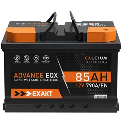 Abbildung von EXAKT Autobatterie 12V 85Ah Starterbatterie PKW KFZ Auto Batterie wartungsfrei statt 74Ah 75Ah 77Ah 80Ah