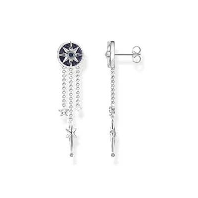 Abbildung von THOMAS Sabo Ohrringe Royalty Stern mit Steinen aus 925 Sterlingsilber, Maße: ca. 4,7cm x 1,2cm, H2224 945 7