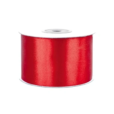 Abbildung von Creativery Satinband, Satinband 50mm x 25m Rolle Rot