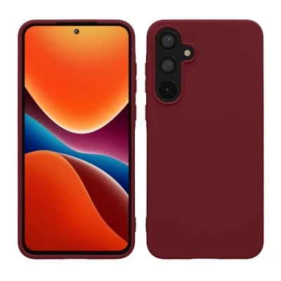 Abbildung von kwmobile Hülle kompatibel mit Samsung Galaxy A55 5G weiches TPU Silikon Case Cover geeignet für kabelloses Laden Bordeaux Violett