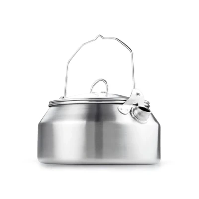 Abbildung von GSI Outdoors Glacier Teekessel aus gebürstetem Edelstahl, ca. 950 ml, 1 qt.