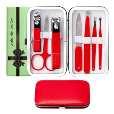 Abbildung von Maniküre Set Frauen Männer Nagelknipser Kit mit tragbaren Reisekoffer Teiliges Hochwertiges Nagelpflegeset Grooming für Freund Familie Reise