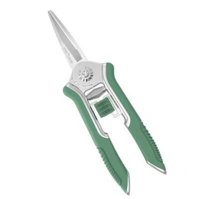 Abbildung von FLORA GUARD Gartenschere 16,5cm Pflanzenschere mit Soft Touch Griff,Rosenschere,Ernteschere,Bonsai Schere für Bonsai Pflanzen Blumen Ernte Obst Gemüse (Grün)