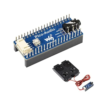 Abbildung von Audio Erweiterungsmodul für Raspberry Pi Pico, Enthält PCM5101A Stereo Decoder, 3.5 mm Audiobuchse, Zweikanal Lautsprecher Header, I2S Bus Verwenden, Kopfhörer/Lautsprecher Ausgabe Gleichzeitig