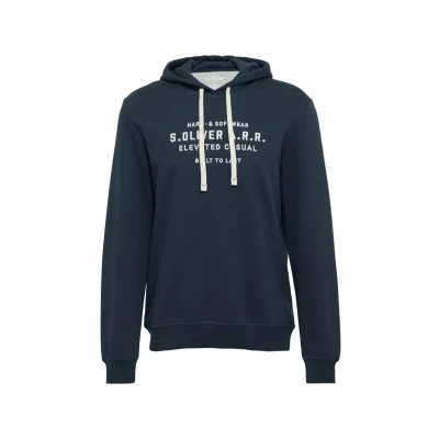 Abbildung von s.Oliver MIT Stickerei Kapuzenpullover, Herren, Größe: Large, Tiefblau