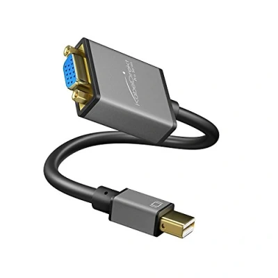 Abbildung von KabelDirekt Mini DisplayPort (Mini DP) auf VGA Konverter 0,15m (maximale Auflösung WUXGA (1920x1200/60Hz) 24k vergoldete Kontakte, für iMac, MacBook, Space Grey) PRO Series