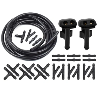 Abbildung von TZVIDW Frontscheibenwischer Waschdüsen Schlauchleitungssatz, for BMW, E36 318i 318is 318ti 323i 323is 325i 325is 328i 328is 61601384859 Scheibenwischerdüse(with Regulator)