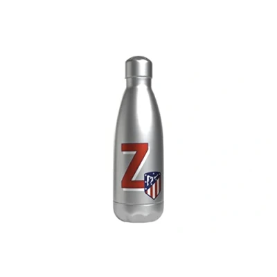 Abbildung von Atlético de Madrid Wasserflasche aus Edelstahl, luftdicht, mit rotem Buchstaben Z Design, 550 ml, Metallfarbe, offizielles Lizenzprodukt (CyP Brands)