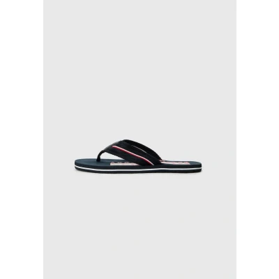 Abbildung von Tommy HILFIGER Zehentrenner &quot;CORPORATE BEACH SANDAL&quot;, Dianette, Sommerschuh, Flats, Bequemschuh mit Streifen