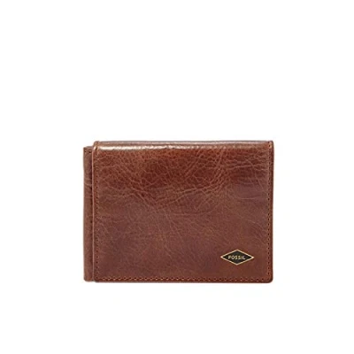 Abbildung von Fossil Herren RFID blockierendes Leder Execufold Trifold Geldbörse, Ryan Dunkelbraun, Einheitsgröße