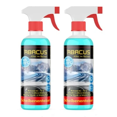 Abbildung von ABACUS Scheibenfrostschutz Scheibenenteiser Enteiserspray bis 70 C, Sicher für alle Materialien, Lacke &amp; Dichtungen, 2 St., Wirksam 70C, Entfernt Eis im Handumdrehen