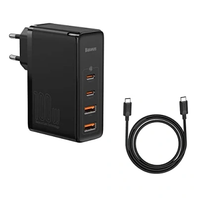 Abbildung von Baseus Travel Charger GaN2 Pro Quick Wall C+C+U+U, PD 3.0, QC 4.0+, 100W EU Black (CCGAN2P L01)