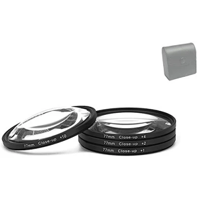 Abbildung von Yangers DSLR Kamera Nahaufnahme Makro Objektiv Filter Kit Set (+ 1, + 2, 4, 10 Vergrößerung) mit Aufbewahrungstasche (77 mm)