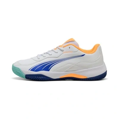 Abbildung von NOVA Smash Padelschuhe Erwachsene PUMA White Vivid Blue Heat Fire Black Orange