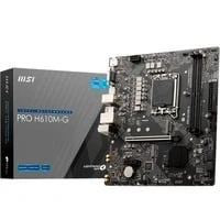 Abbildung von MSI PRO H610M G Motherboard, Micro ATX Unterstützt Intel Core Prozessoren der 12. und 13. Generation, LGA 1700 DDR5 Memory Boost 4800MHz/MAX, PCIe 4.0 x16 Slot, M.2 Gen3 Slot