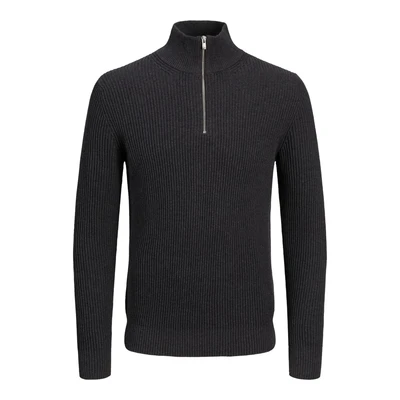 Abbildung von Jack &amp; Jones Jprblaliam HALF ZIP Strickpullover, Herren, Größe: 4XL, Dark grey melange