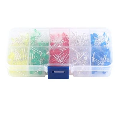 Abbildung von LED Dioden Kit, 300 Stück 3 mm 5 Sortiment Weiß Gelb Rot Blau Grün Kit