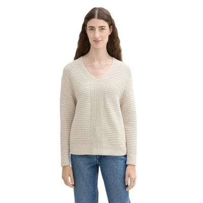 Abbildung von TOM TAILOR Damen 1042959 Basic Pullover mit Rollkragen, 12365 Dusty Beige, XXX Large