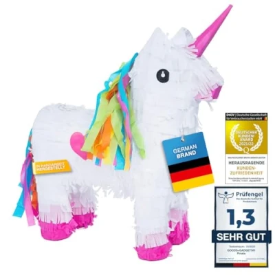 Abbildung von Pinata Party Dekoration zum Befüllen mit Süßigkeiten für Kinder Geburtstag Hochzeit (Einhorn)
