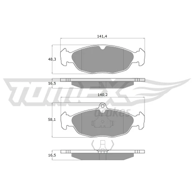 Abbildung von TOMEX brakes TX 10 49 Bremsbelagsatz OPEL: Corsa B Schrägheck, Astra F CC, Vectra A Limousine, DAEWOO: Lanos Schrägheck