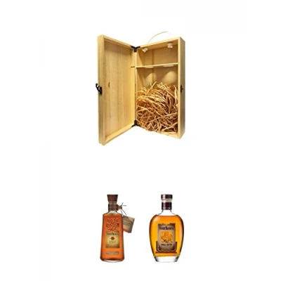 Abbildung von 1a Whisky Holzbox für 2 Flaschen mit Hakenverschluss + Four Roses Single Barrel Selection Straight Bourbon 0,7 Liter Small Batch