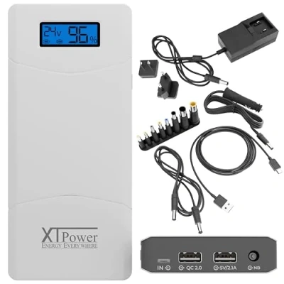 Abbildung von XTPower® XT 16000QC3 PA Powerbank inkl. Netzteil moderner DC + USB QC3 Akku mit 15600mAh 1x USB, und Anschluss von 12 bis 24V 65W für Laptop Tablet iPhone Galaxy