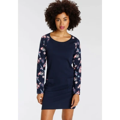Abbildung von KangaROOS Sweatkleid, mit bedruckten Raglanärmeln im Hawaii Look