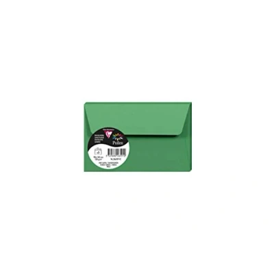 Abbildung von Clairefontaine 26591C Packung mit 5 Umschlägen Pollen, selbstklebend, 9x14 cm, Premium glattes Papier 120g, ideal für Ihre Einladungen und Korrespondenz, Tannenbaumgrün, 1 Pack