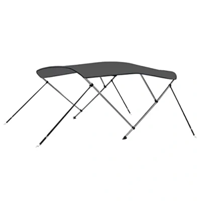 Abbildung von vidaXL 3 Bow Bimini Top mit Edelstahl Clip Bootsverdeck Boot Verdeck Sonnendach Sonnenverdeck Sonnensegel Sonnenschutz Anthrazit 183x140x137cm